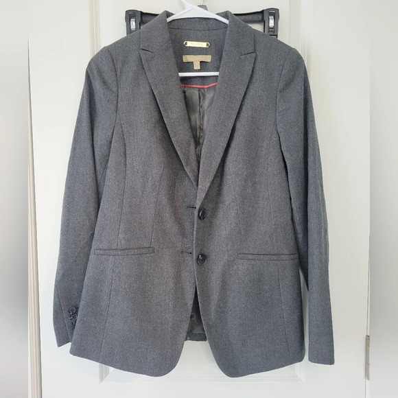 Talbots Size 2, Two Button Wool Blazer, Woven in Italy, Gray - Picture 1 of 7